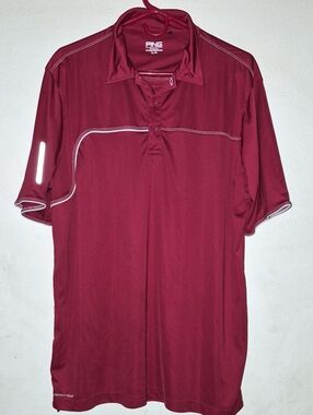 PING Men’s Maroon Golf Polo with Contrast Stitching
